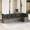 vidaXL Gartensofa-set mit Speicher 6 pcs Grau Poly-Rattan