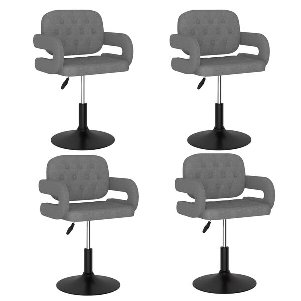 vidaXL Esszimmerst&uuml;hle 4 Stk. Drehbar Hellgrau Stoff