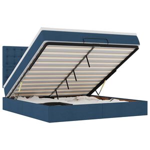 vidaXL Ottoman-Bett mit Matratze Blau 160x200 cm Stoff