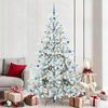 vidaXL K&uuml;nstlicher klappbarer Weihnachtsbaum Wei&szlig; 210 cm PVC und Stahl