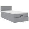 vidaXL Ottoman-Bett mit Matratze Hellgrau 90x200 cm Stoff