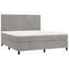 vidaXL Boxspringbett mit Matratze Hellgrau 160x200 cm Samt