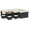 vidaXL Garten-Sofa-Set mit Kissen 13 pcs Schwarz und Creme