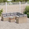 vidaXL Gartensofa-set mit Kissen 9 pcs Beige Poly-Rattan