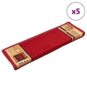 vidaXL Stufenmatten Selbstklebend 5 Stk. 65x21x4 cm Rot