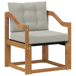 vidaXL Outdoor-Sofa Massivholz Akazie Nat&uuml;rlich und Hellgrau