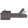 vidaXL 3-tlg. Garten-Lounge-Set mit Auflagen Poly Rattan Grau