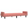 vidaXL Schlafsofa 2-Sitzer mit Hocker Rosa Samt