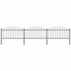 vidaXL Gartenzaun mit Speerspitze Stahl 537 x 150 cm Schwarz
