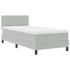 vidaXL Boxspringbett mit Matratze Hellgrau 90 x 200 cm Samt