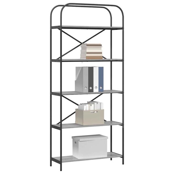 vidaXL B&uuml;cherregal Graues Sonoma 80 x 30 x 183 cm Holzwerkstoff