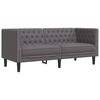 vidaXL Chesterfield-Sofa 2-Sitzer Grau Kunstleder