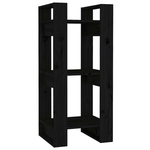 vidaXL B&uuml;cherregal/Raumteiler Schwarz 41x35x91 cm Massivholz Kiefer