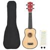 vidaXL Sopran Ukulele Set f&uuml;r Kinder mit Tasche Helles Holz 23