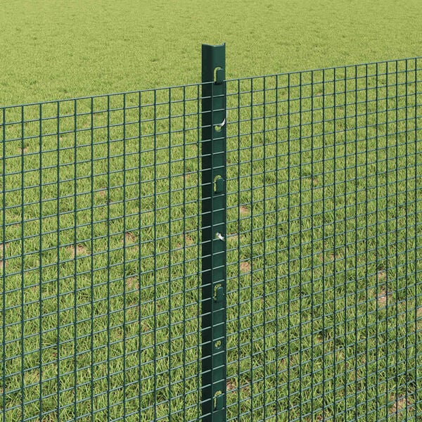 vidaXL Zaun und Pfosten Gr&uuml;n 0,8 x 10 m Stahl