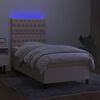 vidaXL Boxspringbett mit Matratze & LED Creme 90x200 cm Stoff