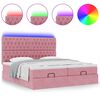 vidaXL Ottoman-Bett mit Matratzen & LEDs Rosa 200x200 cm Samt
