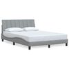 vidaXL Bettgestell ohne Matratze "Hanko" Hellgrau 140x200 cm Stoff