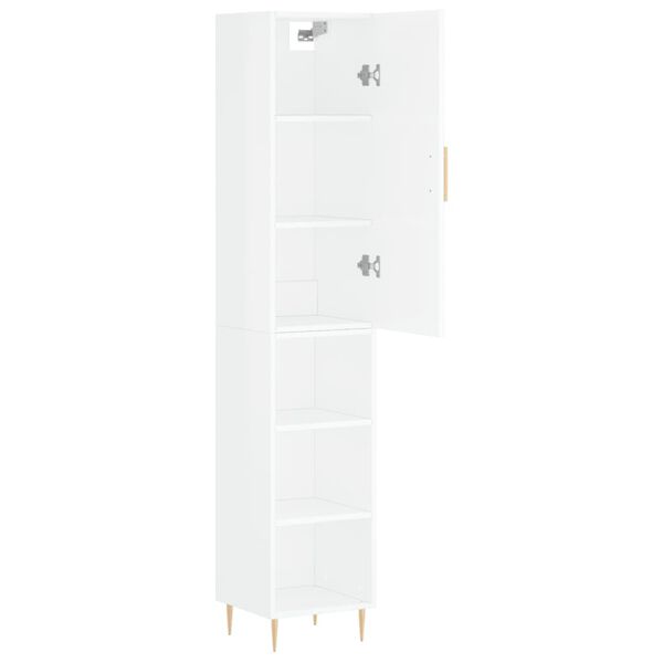 vidaXL Highboard Hochglanz-Weiß 34,5x34x180 cm Holzwerkstoff