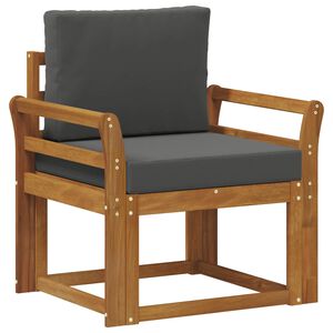 vidaXL Outdoor-Sofa Massives Akazienholz und Polyester Natur