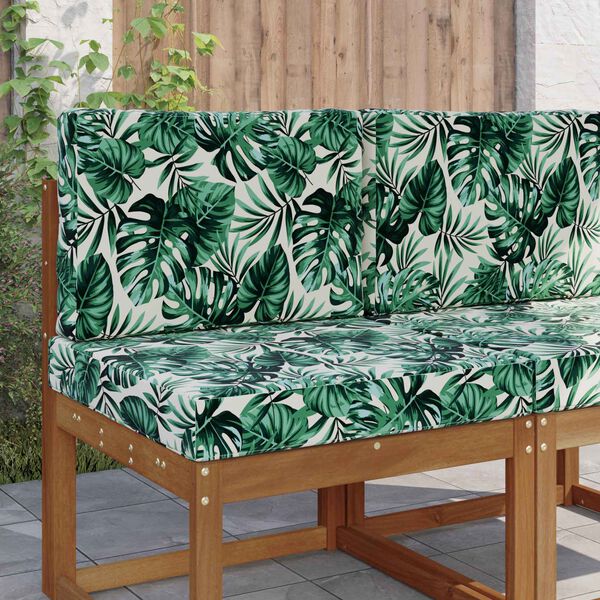 vidaXL Sofakissen f&uuml;r drau&szlig;en 2 pcs Blattmuster Polyester