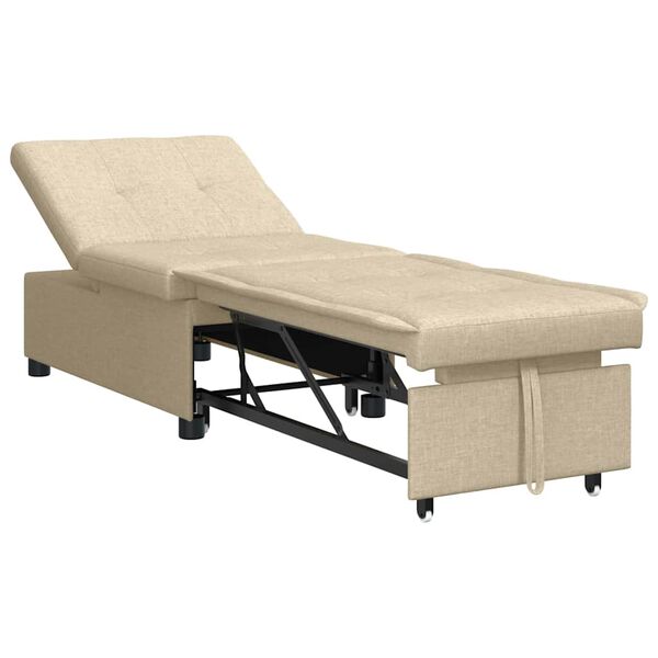 vidaXL Pull-Out Schlafsofa Creme 194 x 50 x 82 cm Sperrholz