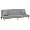 vidaXL Schlafsofa 2-Sitzer mit Kissen und Fu&szlig;hocker Hellgrau Stoff