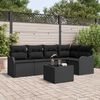 vidaXL Gartensofa-set mit Speicher 6 pcs Beige Poly-Rattan