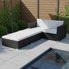 vidaXL 3-tlg. Garten-Lounge-Set mit Auflagen Poly Rattan Schwarz
