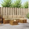 vidaXL Outdoor-Sofagarnitur 6 pcs Natur und Beige Massivholz Akazie