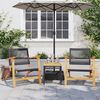 vidaXL Gartenst&uuml;hle 2 Stk. Schwarz Poly Rattan und Akazienholz