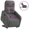 vidaXL Elektrischer Massagesessel mit Aufstehhilfe Dunkelgrau Stoff