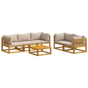 vidaXL Sofa-Set 6 stk. Natur Massivholz Akazie