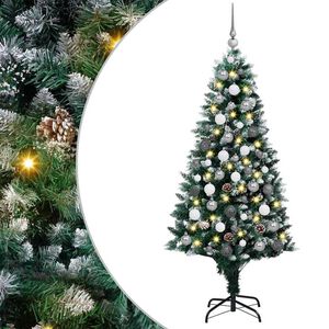 vidaXL K&uuml;nstlicher Weihnachtsbaum mit 300 LEDs mit St&auml;nder Gr&uuml;n 180 cm