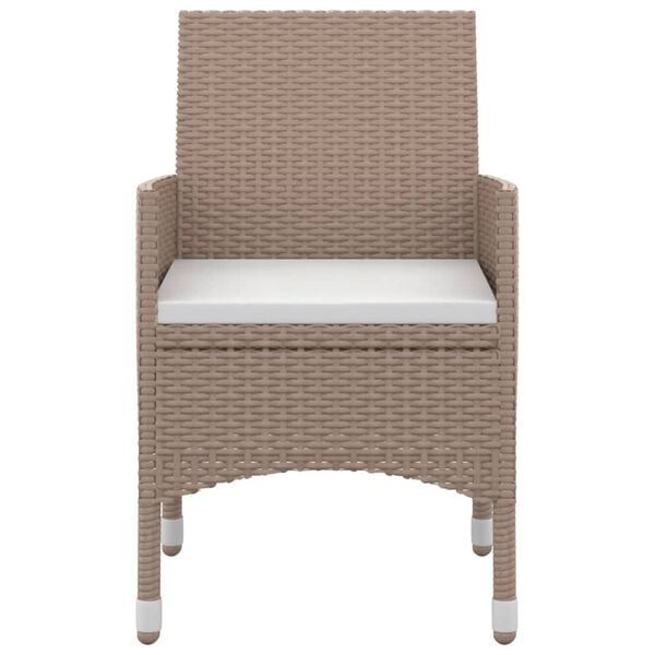 vidaXL 7-tlg. Garten-Essgruppe mit Auflagen Poly Rattan und Glas