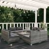 vidaXL 9-tlg. Garten-Lounge-Set mit Kissen Poly Rattan Grau