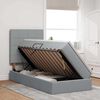vidaXL Bett mit Stauraum und LED Hellgrau 90 x 200 cm Polyester