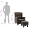 vidaXL Sessel mit Fußhocker Taupe Stoff