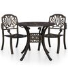 vidaXL 3-tlg. Bistro-Set Aluminiumguss Bronzen