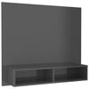 vidaXL TV-Wandschrank Hochglanz-Grau 102x23,5x90 cm Holzwerkstoff