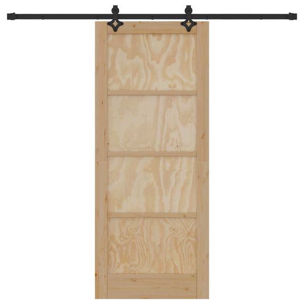 vidaXL Schiebetür ORKDAL Braun 83 x 202 cm Massives Kiefernholz