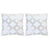 vidaXL Kissen 2 Stk. Foliendruck Weiß und Golden 40 x 40 cm Baumwolle