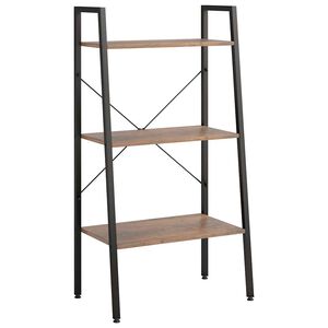 vidaXL Standregal mit 3 B&ouml;den Dunkelbraun und Schwarz 56x35x108 cm