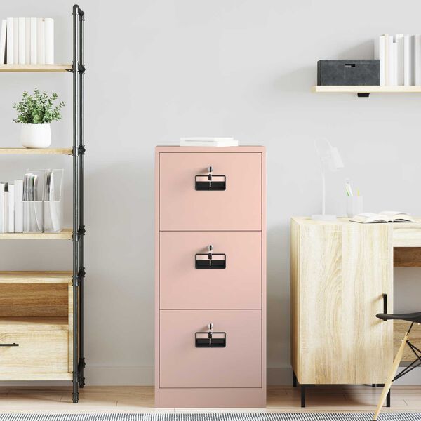 vidaXL Aktenschrank Rosa 45,5 x 42 x 106,5 cm Kaltgewalzter Stahl