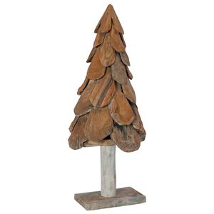 vidaXL Weihnachtsbaum Braun 91 cm Massivholz Teak