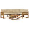 vidaXL Outdoor-Sofagarnitur mit Kissen 5 pcs Natur und Beige