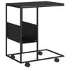 vidaXL Beistelltisch mit Rollen Schwarz 55x36x63,5 cm Holzwerkstoff