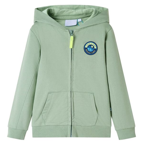 Kinder-Kapuzenpullover mit Rei&szlig;verschluss Helles Khaki 116