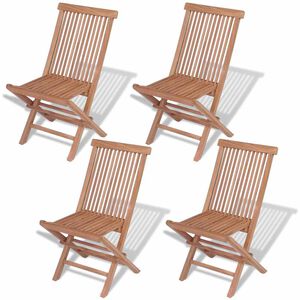 vidaXL Klappbare Gartenst&uuml;hle 4 Stk. Massivholz Teak