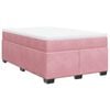 vidaXL Boxspringbett mit Matratze Rosa 120x190 cm Samt